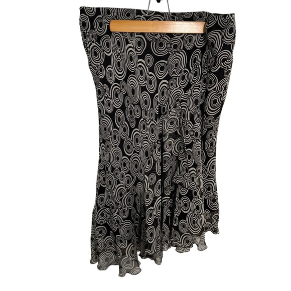 Vintage Allison Taylor Asymmetric Skirt Black Gray Circles XL - Picture 1 of 8
